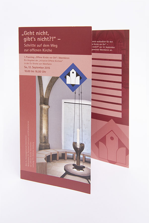 Grafikdesign Flyer Offene Kirchen in Westfalen