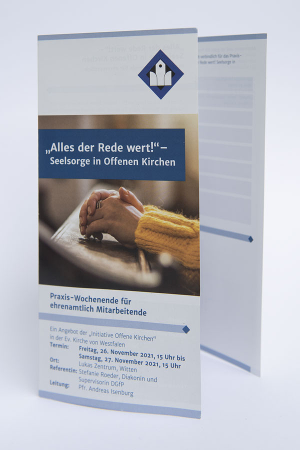 Grafikdesign Flyer Offene Kirchen in Westfalen